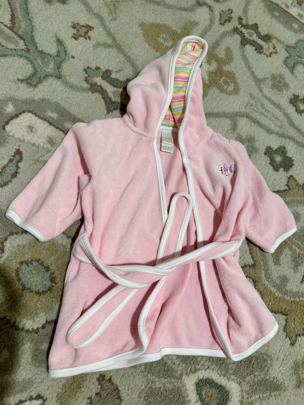 Circo Pink Hooded Bath Robe with Striped Lining